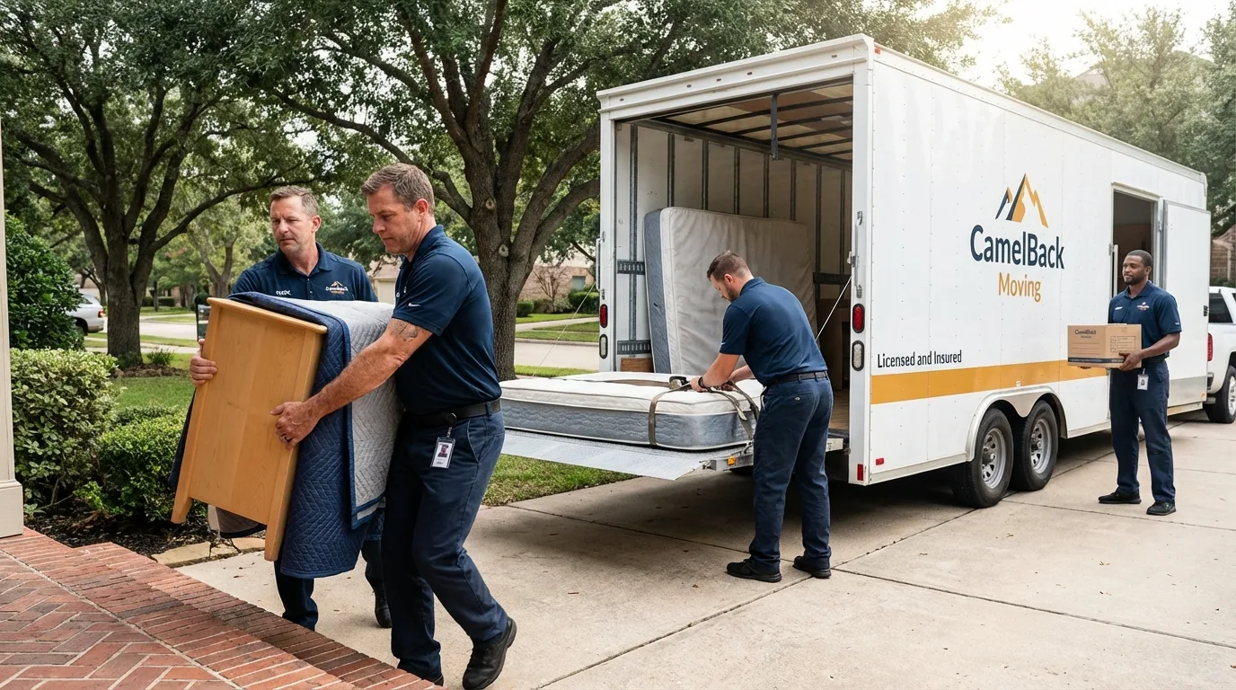Crew loading residential truck for cross-state move from Herkimer, NY